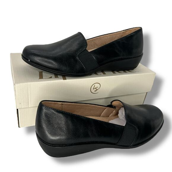 NEW Life Stride Black Loafers Size 8.5 Slip On Leather Flats Comfort Walking NWT - Picture 6 of 12